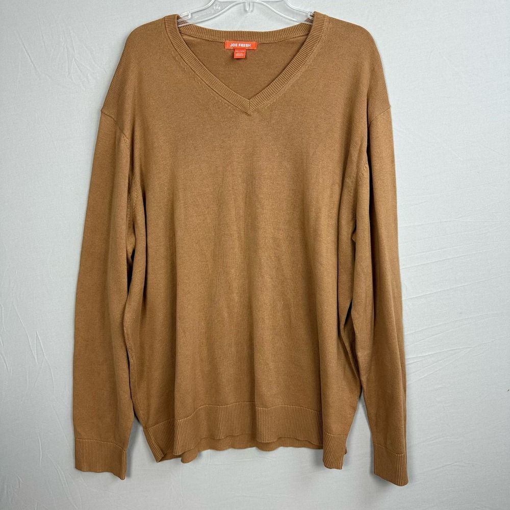 Joe Fresh V-Neck Sweater Men’s 2XL 100% Cotton Brown